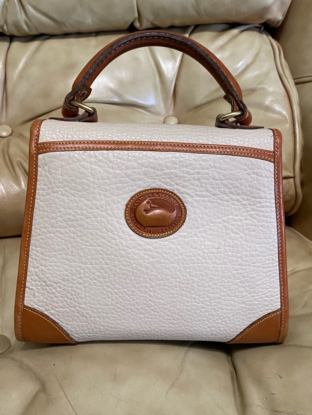 Vintage Dooney & Bourke AWL Bundle Satchel Duck Coin Wallet Pebble Leather - Picture 3 of 16